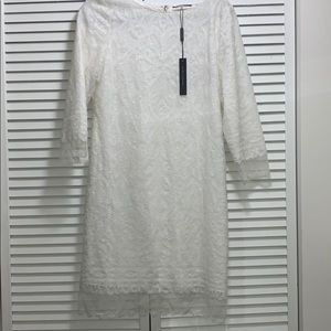 Elie Tahari timeless stunning detailed white dress